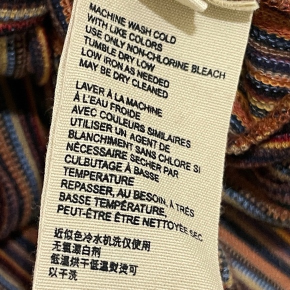 Free People Multicolor Striped V-Neck Blouse, Size XS - Picture 10 of 10